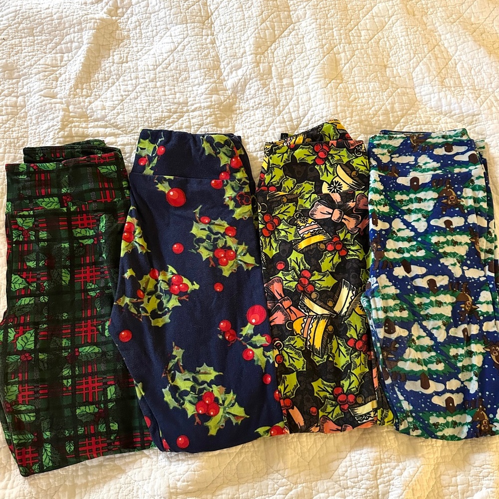 LuLaRoe holiday legging bundle (OS)